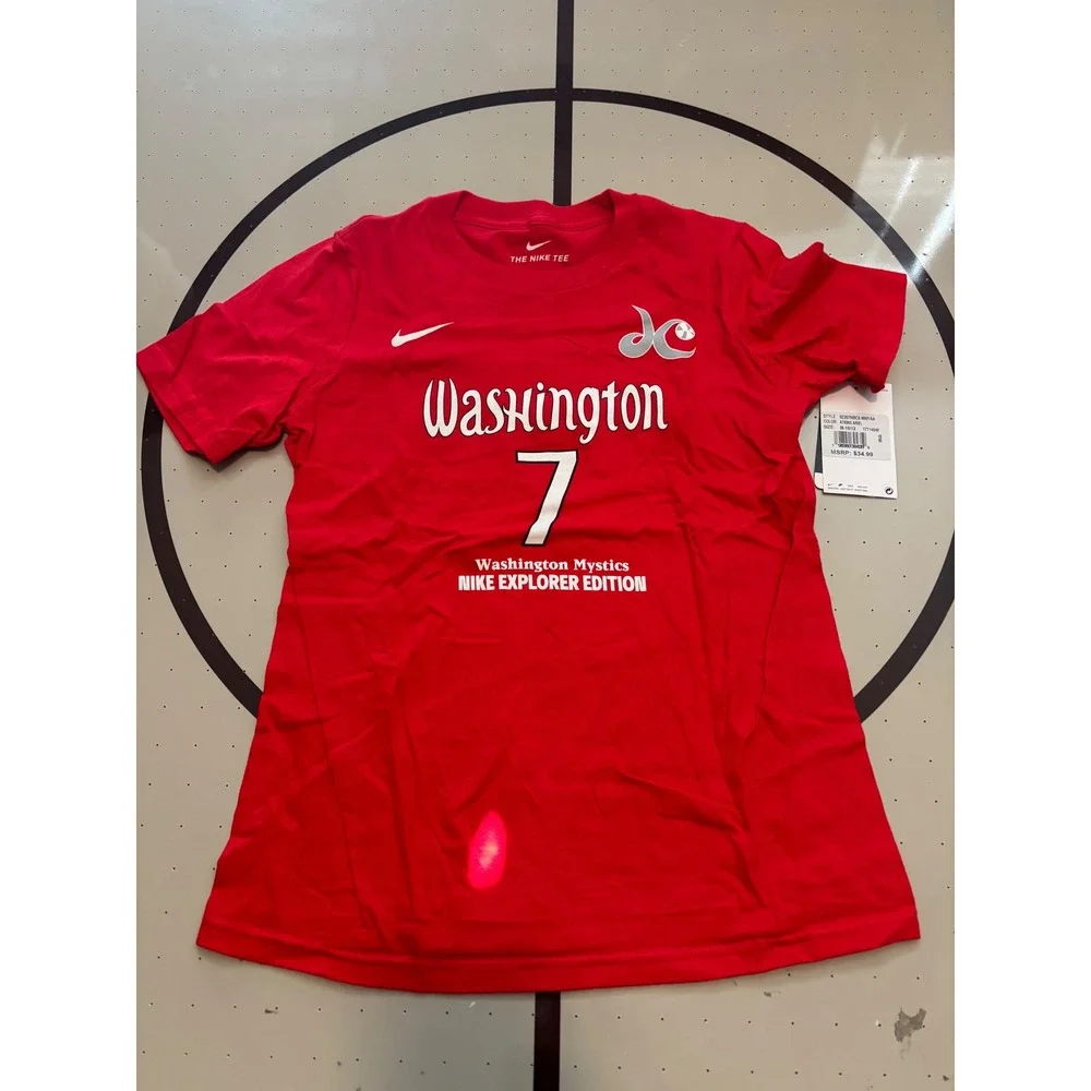 568 Nike Washington Mystics Ariel Atkins #7 WNBA Red Youth Medium 10/12 NEW